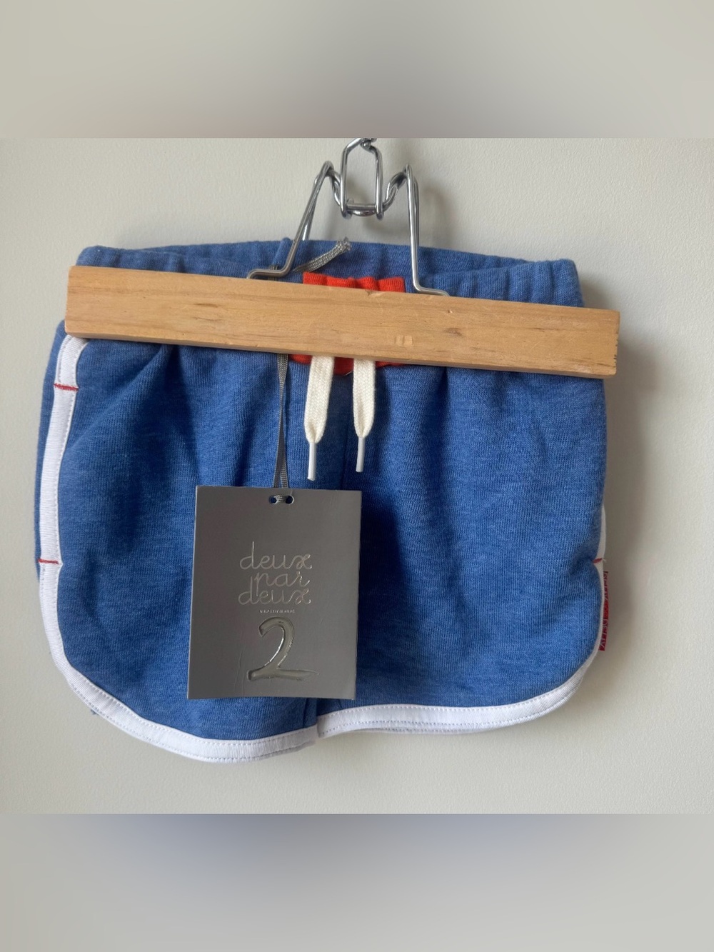 Deux Par Deux Blue Shorts with White Trim 6M